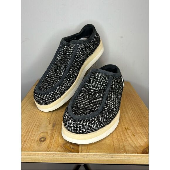 P448‎ Women's Bubble Shaka Woven Round Moc Toe Slip Ons Black Size 9 - Picture 1 of 6